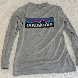 Patagonia Gray Long Sleeve with Mountain Design